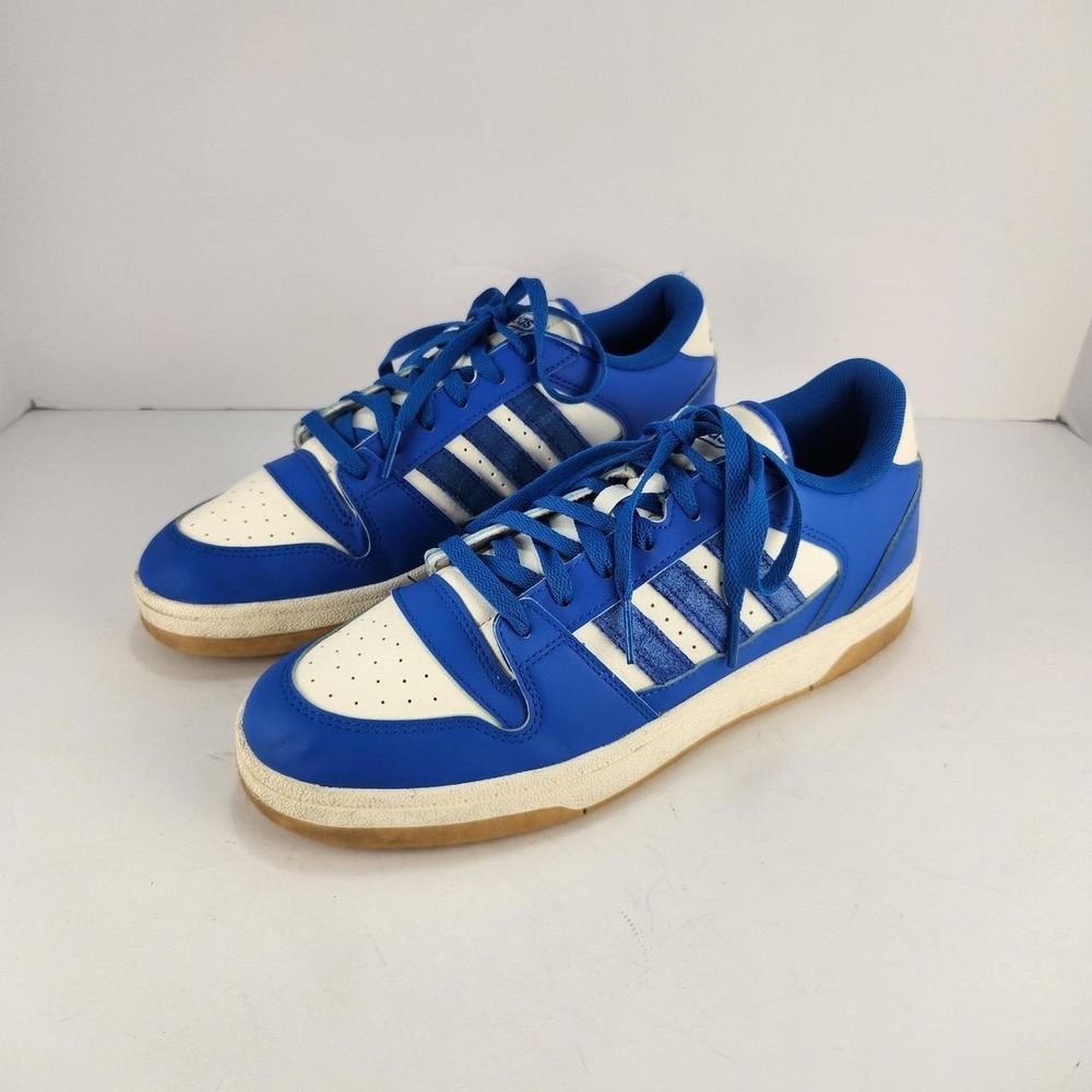 Adidas Men's Size 9.5 Blue White Low Top Sneakers Retro Basketball Shoes